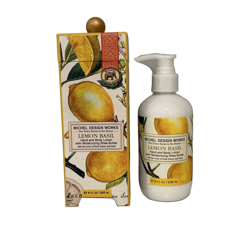 Michel Design Works Lemon Basil Hand and Body Lotion 8 fl oz Pump Hydrating